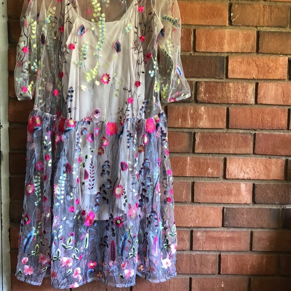 FREE PEOPLE Stunning Embroidered Mesh Maxi Dress - Picture 2 of 10